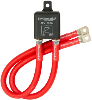 Battery Isolator Relay with Cables, 200A / 12V