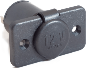 Square front socket outlet, 16A/12V
