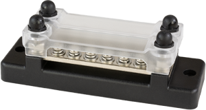 Bus bar with transparent cover - 12xM4 + 4xM6
