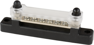 Bus bar with transparent cover - 6xM4 + 2xM6