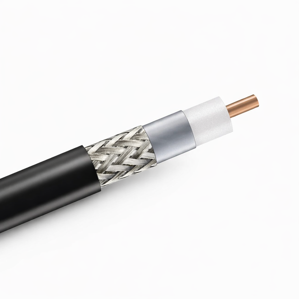 CNT‑400‑FR 50‑ohm coaxial cable with braided shield and halogen‑free flame‑retardant jacket