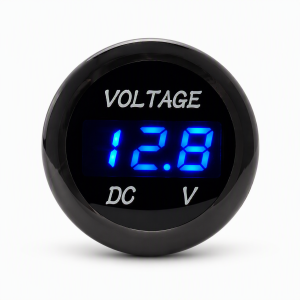 Skyllermarks digital voltmeter DC blå display